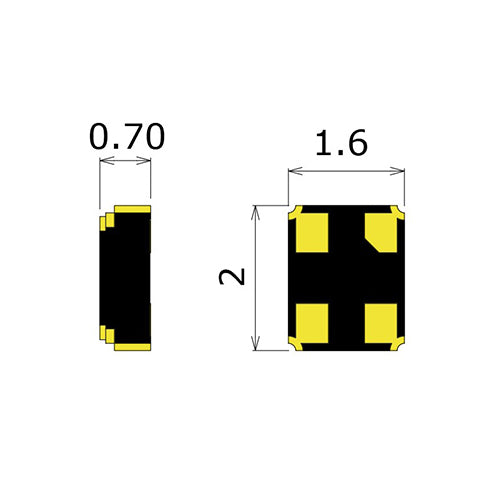 Crystal device socket GUT8-4-2016T07-P125, pack of 10